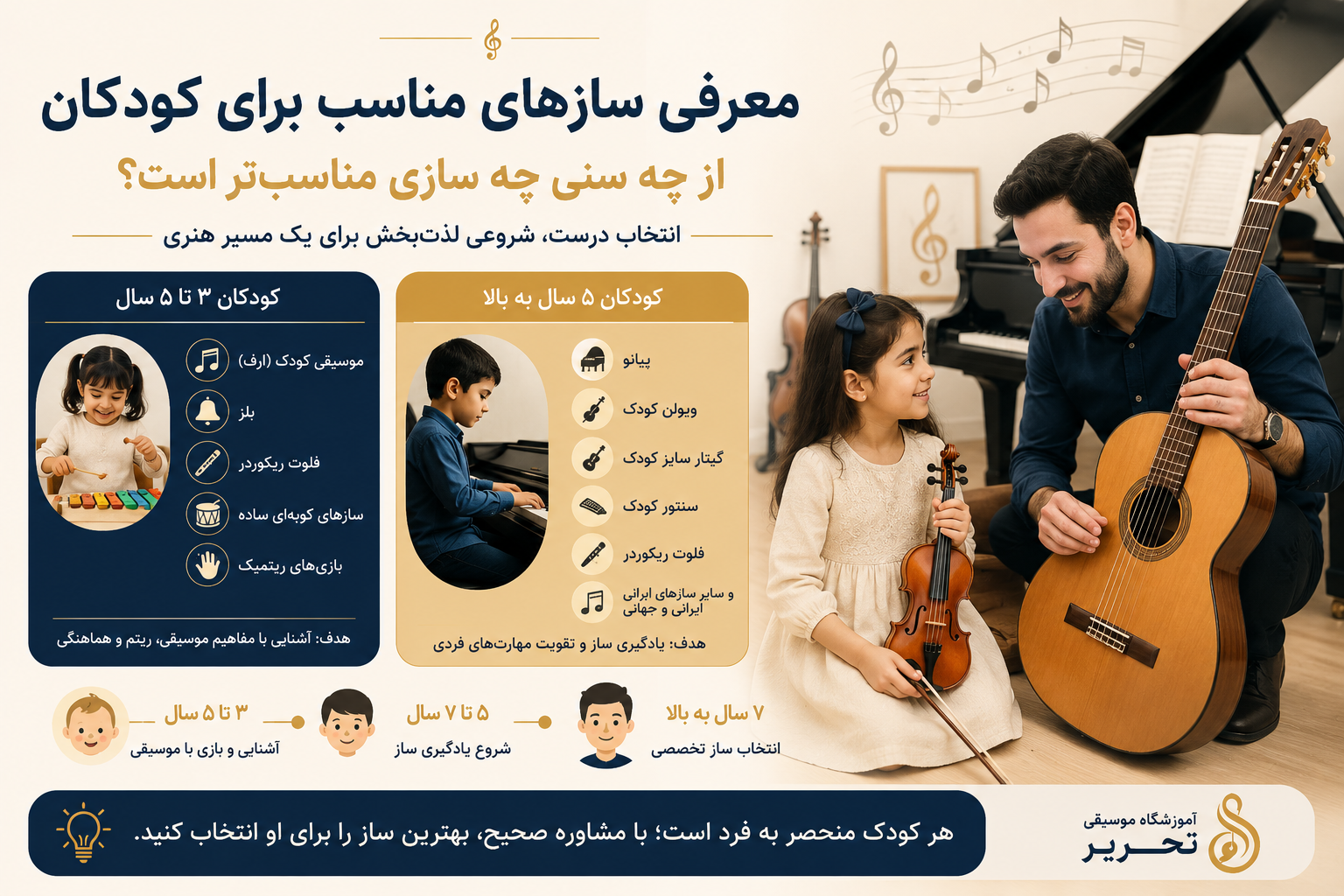 معرفی سازهای مناسب برای کودکان؛ از چه سنی چه سازی مناسب‌تر است؟