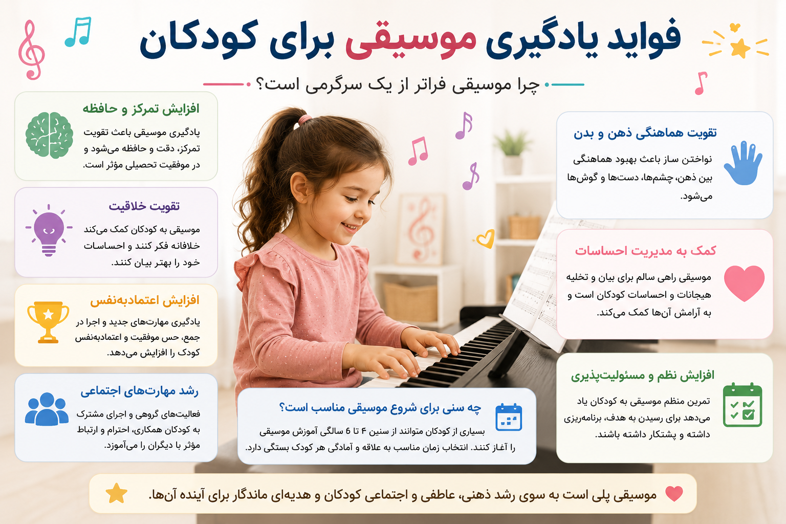 فواید یادگیری موسیقی برای کودکان؛ چرا موسیقی فراتر از یک سرگرمی است؟
